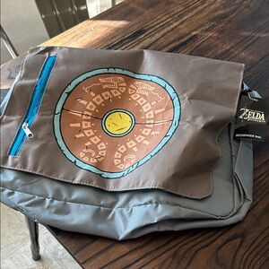 Gray and Brown Messenger Bag